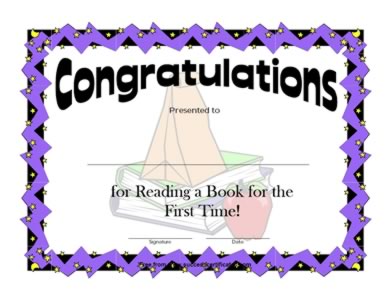 On Reading A Book First Time - Best Wishes Certificate