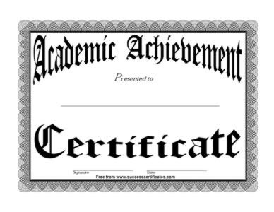 Academic Achievement Certificate #3