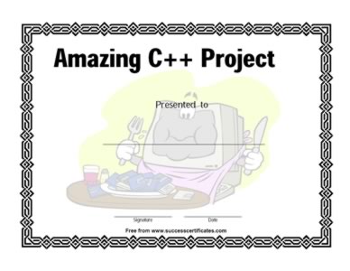 Certificate On Completion Of C++ Project