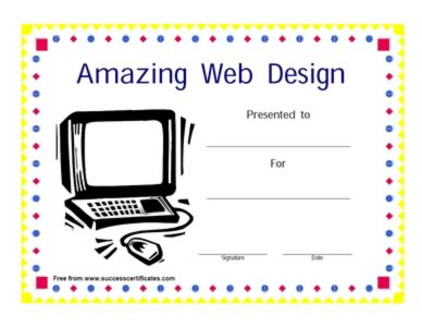 Certificate for Outstanding Web Design