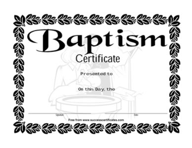 Baptism Certificate #1