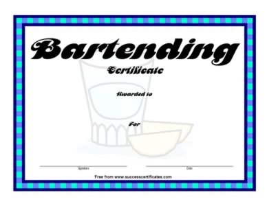 Bartending Certificate