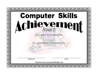 Computer Skill Success Award