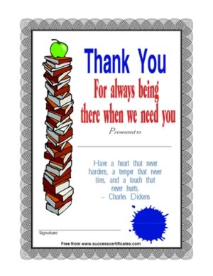 Certificate to Express Thanks