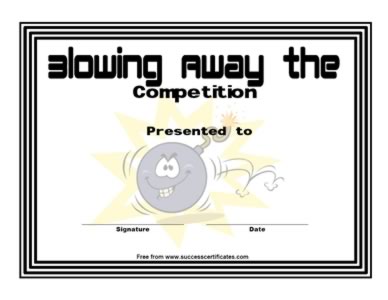 Certificate For Blowing Away The Competition