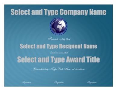 Blue Circles Award Certificate Template
