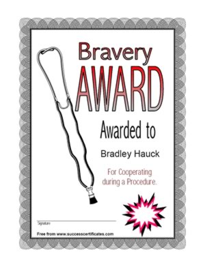 Bravery Award Certificate For Cooperation