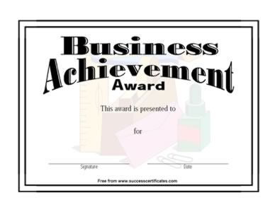 Award For The Business Achievement