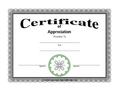 Appreciation Certificate-Certificate of Appreciation