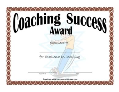 Certificate For Coaching Success