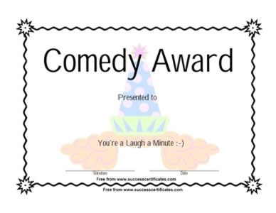 Comedy Award Certificate  - Two