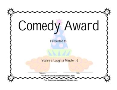 Comedy Award Certificate  - Two