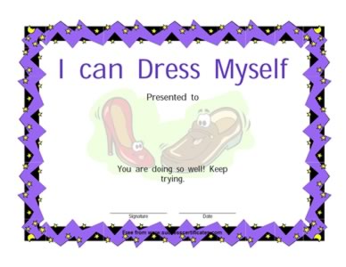 I Can Dress Myself Certificate