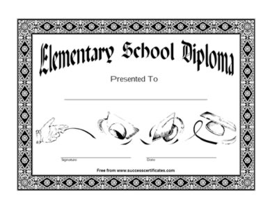 Elementary School Diploma Certificate -Two