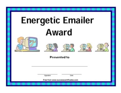 Certificate To Energetic E- Mailer