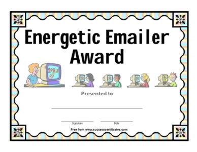 Certificate to Energetic E- Mailer – Two