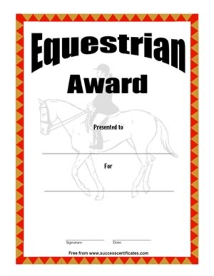 Equestrian Award Certificate – Two