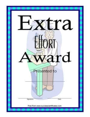 Extra Effort Award Certificate – Two 