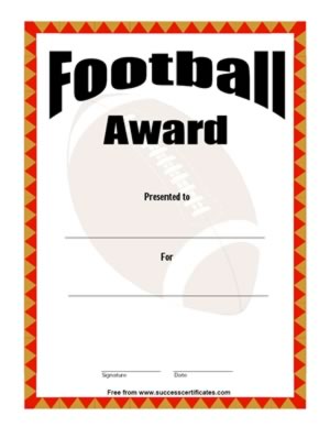  Certificate for Football Winner - Football Award-Three