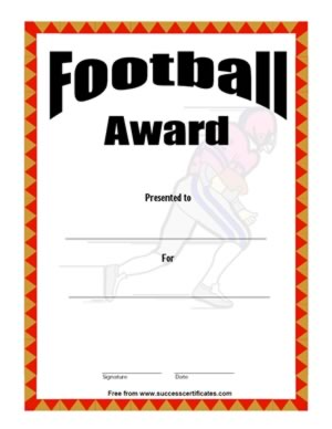 Certificate for Football Winner -Football Award-Four