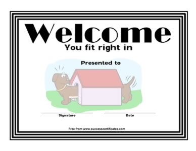 Certificate For Greeting - welcome Certificate