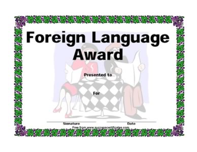 Certificate In Foreign Language - Foreign Language Award