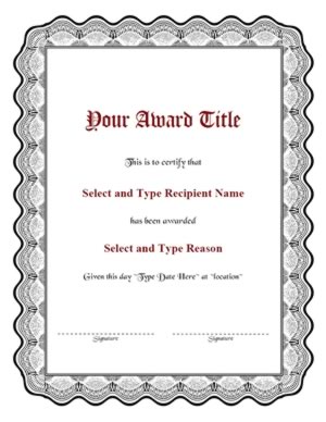 Black Curvy Double Border Blank Template – Two
