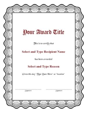 Black Curvy Double Border Blank Template – Two