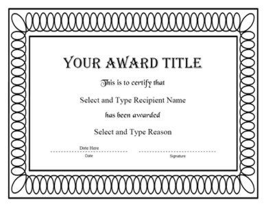 Black Spiral Border Certificate Template