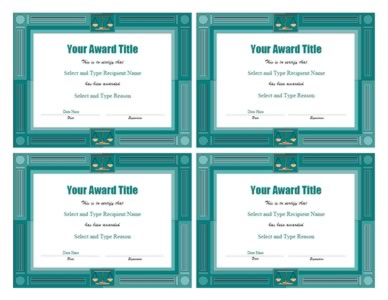 Light Blue Border Blank Certificate t