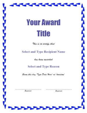 Blue Spiky Double  Border Blank Template