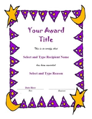 Purple Triangular Border With Star And Moon Symbol At Border Template
