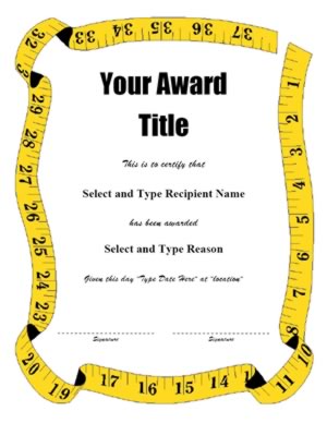 Yellow Border Black Template Certificate -  One