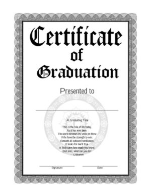 Certificate Of Graduation - One