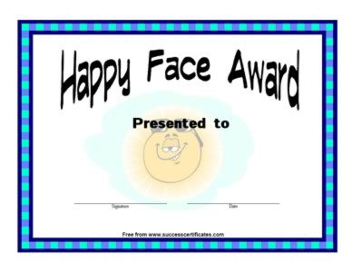 Happy Face Award - Happy Face Reward – Three