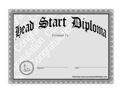 Certificate For  Beginning Of Diploma