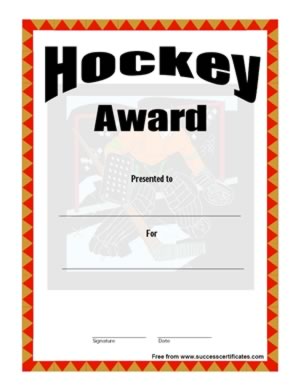 Certificate Of Achievement In Hockey – Two