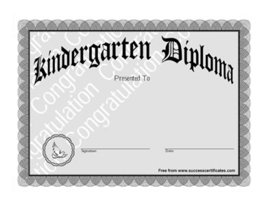 Certificate Of Diploma In Nursery School - One 