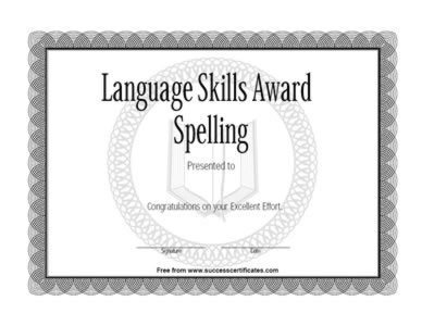 Language Skill Award- Spelling Competition Award