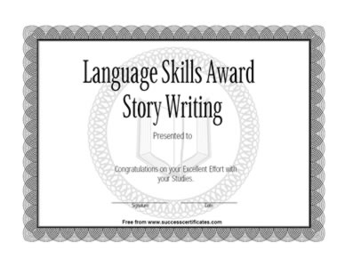 The Certificate In Story Writing Skills