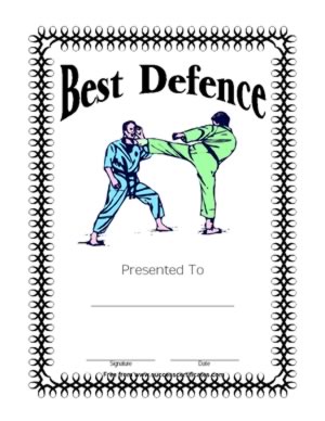 Best Defence Award - Best Defence Certificate