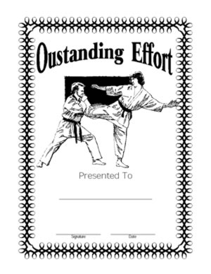 Certificate For Outstanding Effort