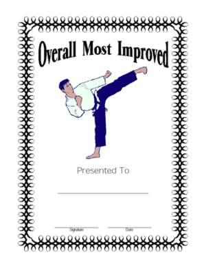 Most Improved Certificate