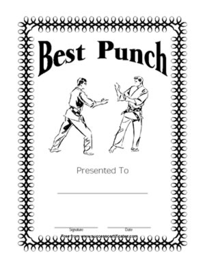 Best Punch Certificate -Outstanding Punch Certificate