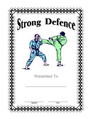 Strong Defence Certificate - Strong Defence Award 