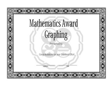 Certificate Of Achievement In Mathematics Graphing