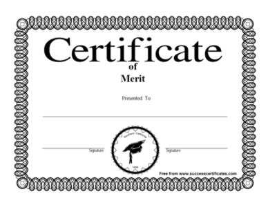 Certificate Of Merit - One
