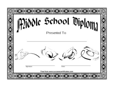 Certificate Of Middle School Diploma – Two