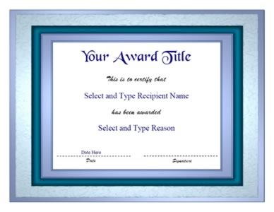 Blue & Purple Border Blank Certificate Template