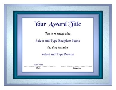 Blue & Purple Border Blank Certificate Template